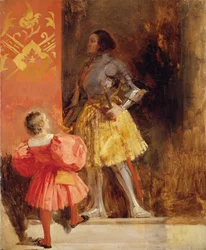 Un chevalier et un page, vers 1826